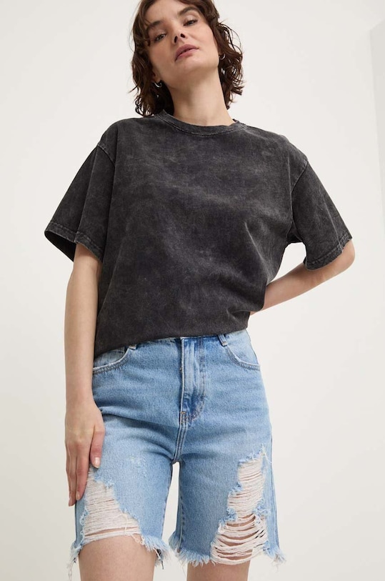 Answear Lab pantaloni scurti jeans bumbac albastru 1300.IKK