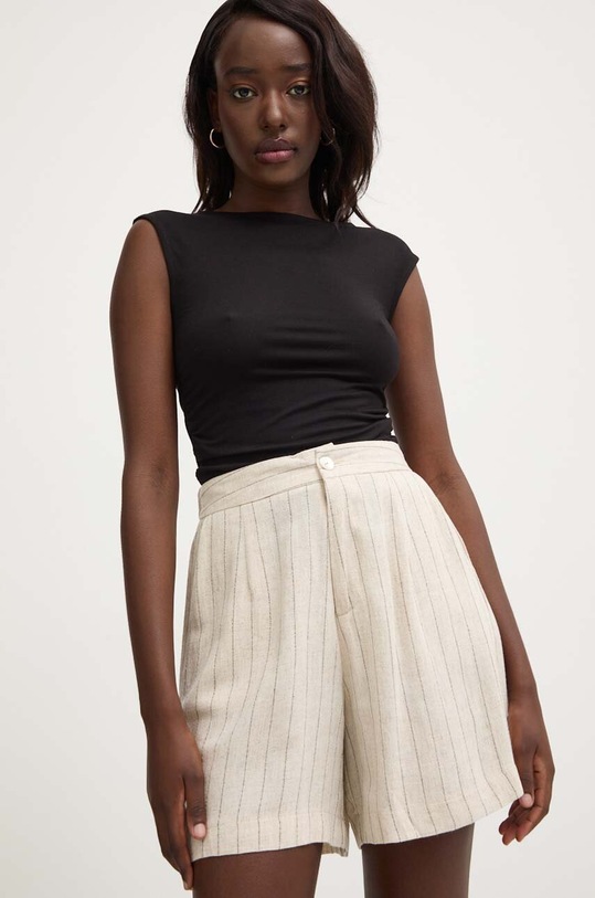 Ľanové šortky Answear.LAB s prímesou ľanu béžová 5963.IK