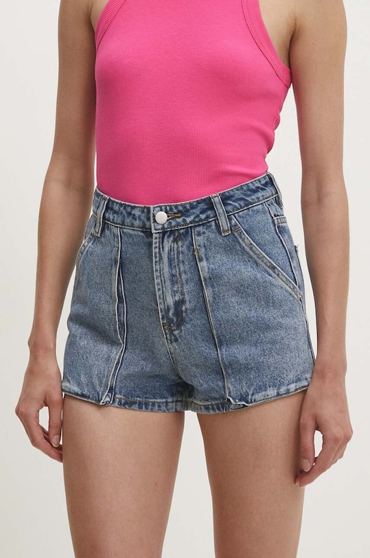 Answear Lab pantaloni scurti jeans bumbac albastru .0537.ijs