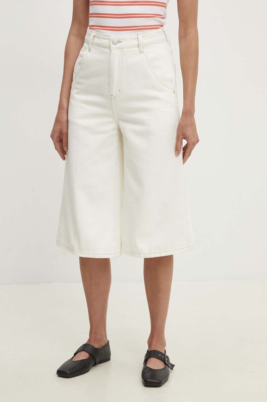 Answear Lab pantaloni scurti jeans bumbac bej l21069.FKK