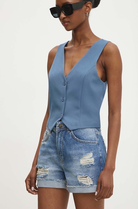 Answear Lab pantaloni scurti jeans jeans albastru 23341.TKK