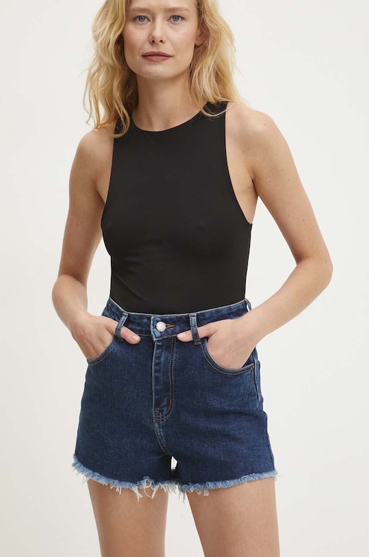 Answear Lab pantaloni scurti jeans jeans bleumarin T243.hms