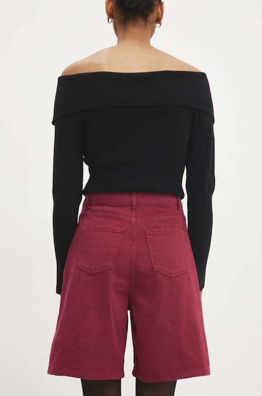 Îmbrăcăminte Answear Lab pantaloni scurti jeans sh2301.ims burgundia