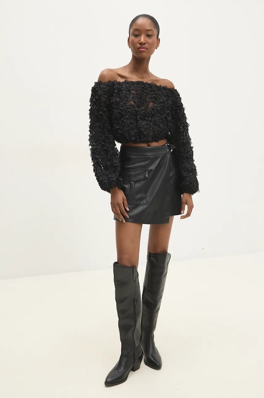 Kalhotová sukně Answear.LAB 26211.ILK černá WZ24