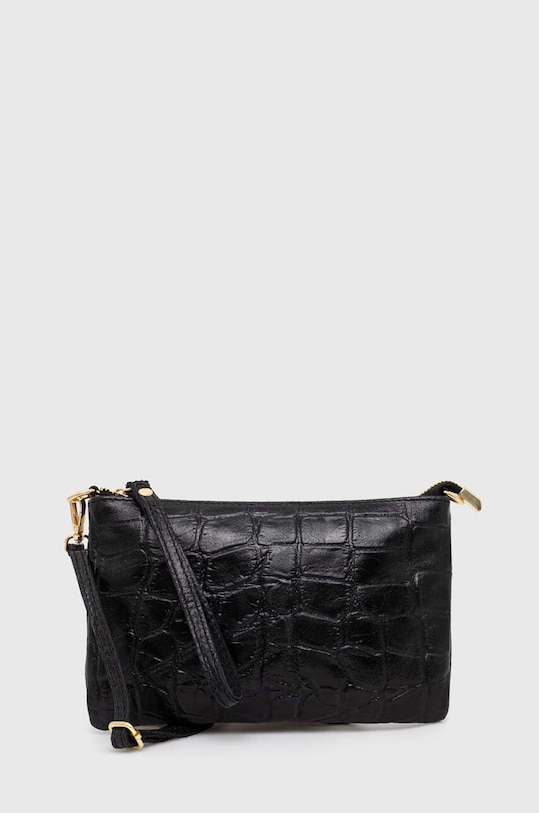 Answear Lab poseta de piele uni negru 679.HWK