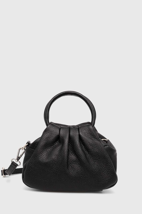 Answear Lab poseta de piele uni negru 435.HWK
