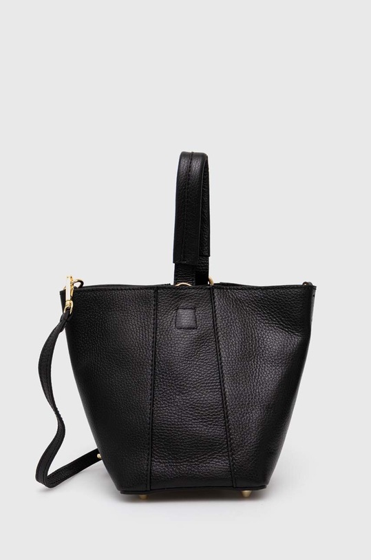Δερμάτινη τσάντα Answear.LAB λείο δέρμα μαύρο 1656.HWK