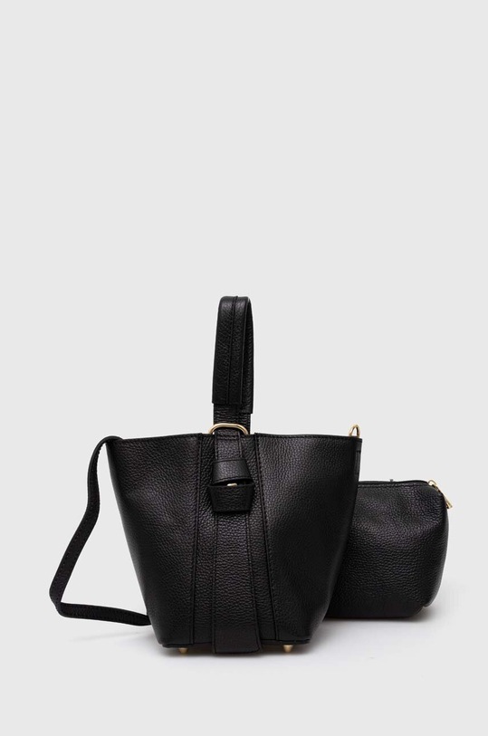 Δερμάτινη τσάντα Answear.LAB 1656.HWK μαύρο WZ24