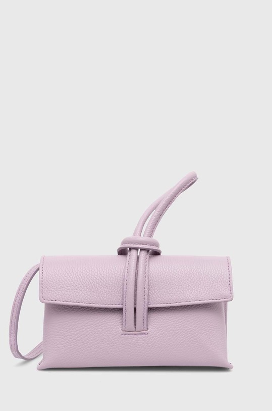 Δερμάτινη τσάντα Answear.LAB λείο δέρμα μωβ 218a.FKK