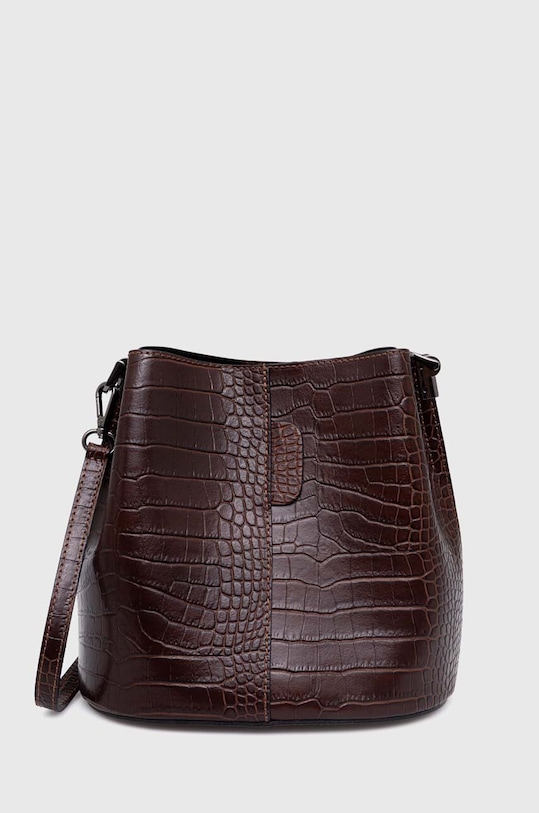 Δερμάτινη τσάντα Answear.LAB λείο δέρμα καφέ 6746.fh