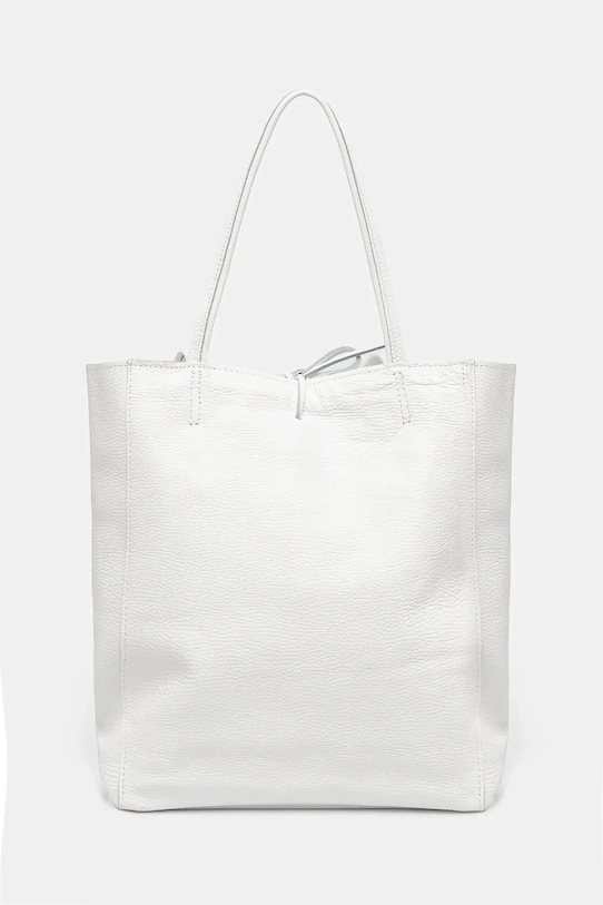 Answear Lab poseta de piele uni alb m.075.hh