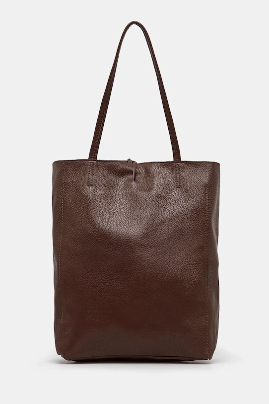 Kožená kabelka Answear.LAB usňová koža hnedá m.075.hh