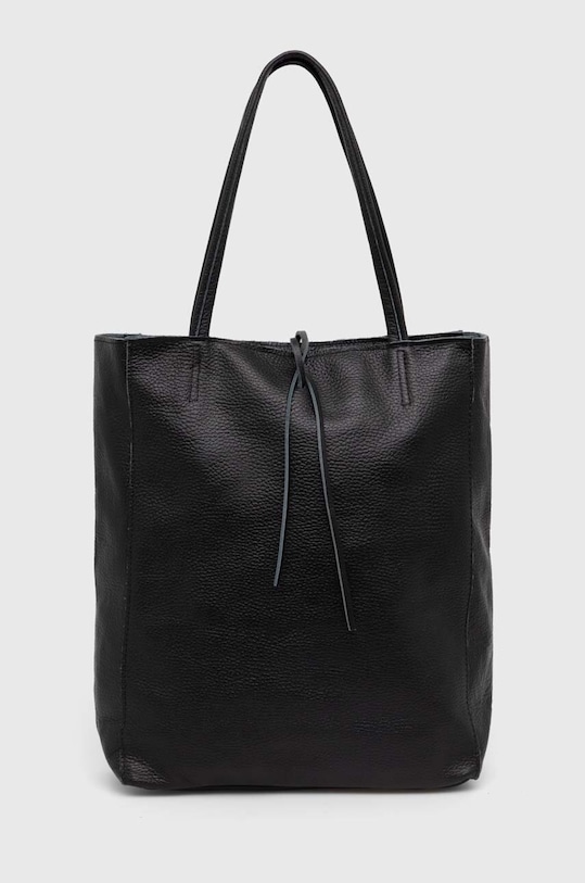 Δερμάτινη τσάντα Answear.LAB λείο δέρμα μαύρο m.075.hh