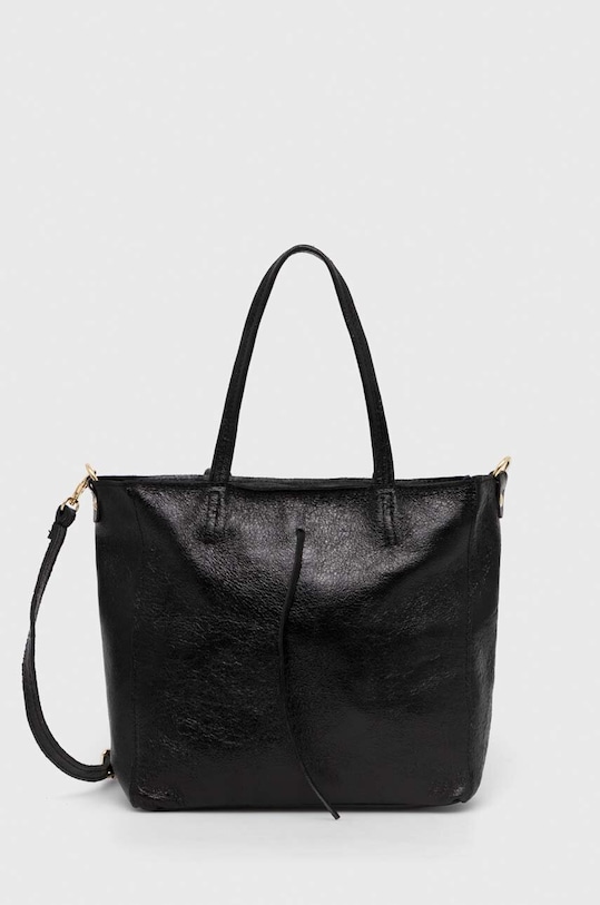 Answear Lab torebka skórzana skóra licowa czarny 398.fms