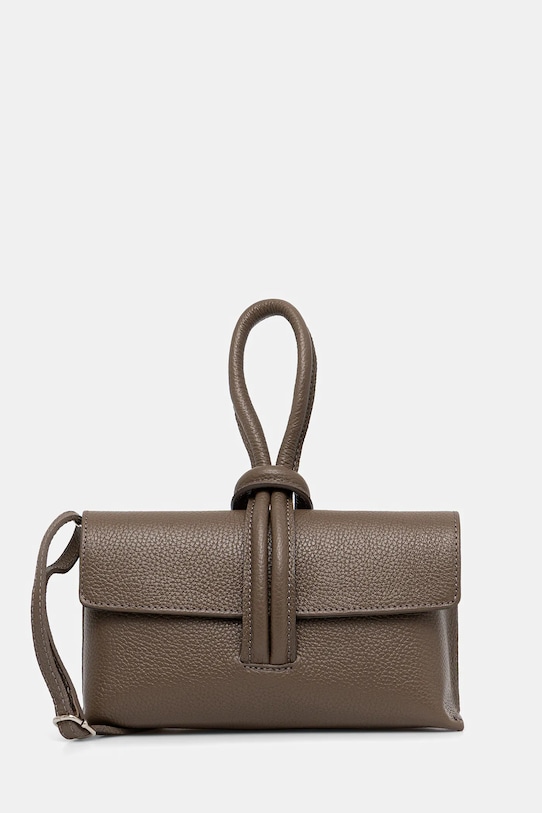 Δερμάτινη τσάντα ώμου Answear.LAB λείο δέρμα καφέ 882.ims