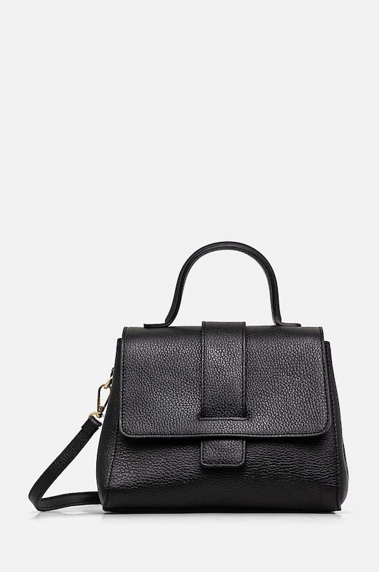 Answear Lab torebka skórzana skóra licowa czarny 888.ims