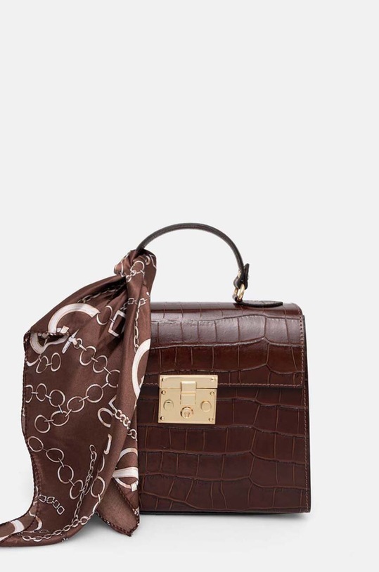 Kožená kabelka Answear.LAB přírodní kůže hnědá 373a.fos