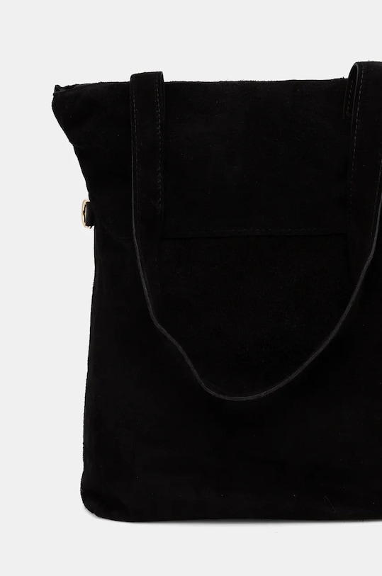 Accesorii Answear Lab geanta de mana din piele intoarsa 702.HWK negru