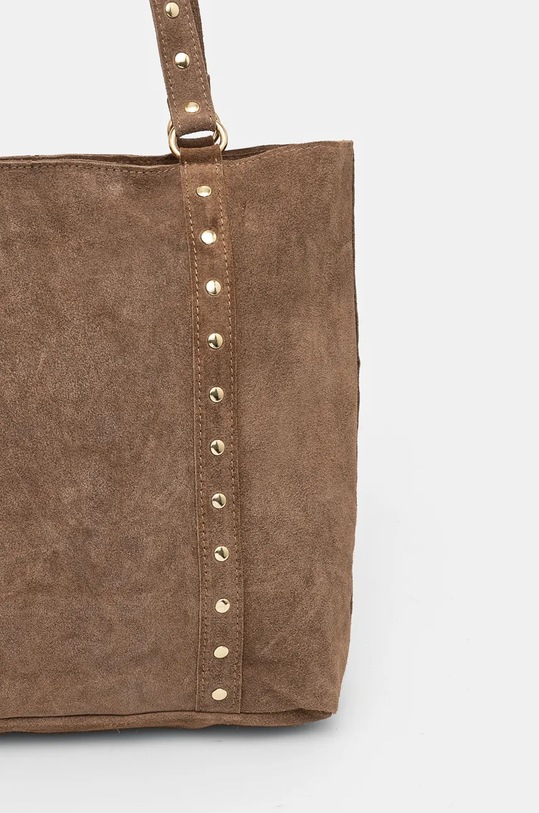 Accesorii Answear Lab geanta de mana din piele intoarsa 995.hms bej