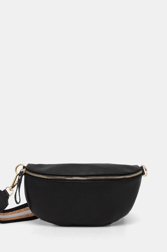 Answear Lab borseta de piele uni negru 821.HLK