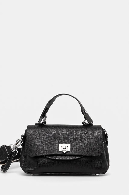 Answear Lab poseta de piele uni negru 10440.cms