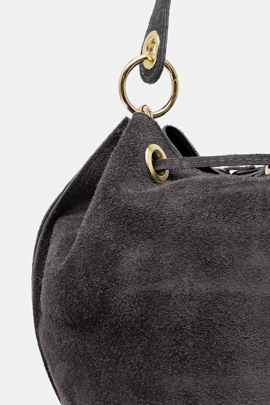 Accesorii Answear Lab geanta de mana din piele intoarsa 751.HWK gri