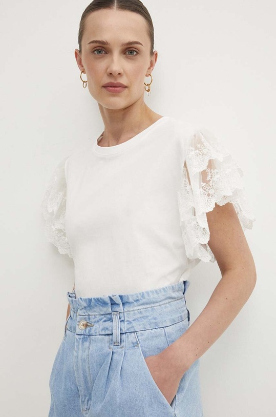 Answear Lab tricou uni alb vh249.iw