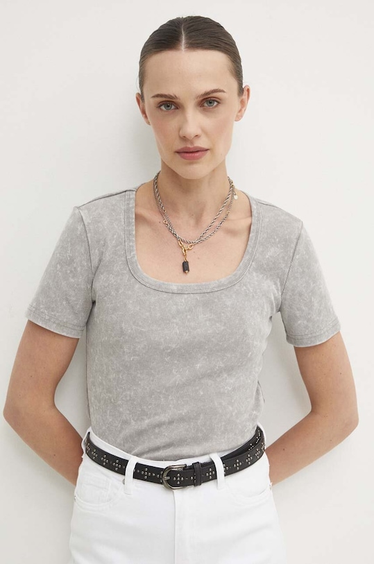 Answear.LAB t-shirt z elastanem szary vh318.iw