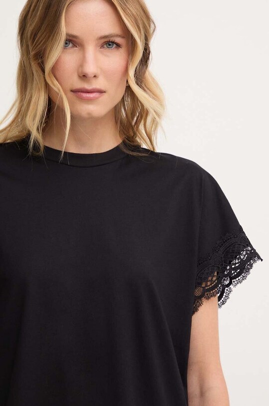 Answear Lab tricou din bumbac negru sng7.TWK