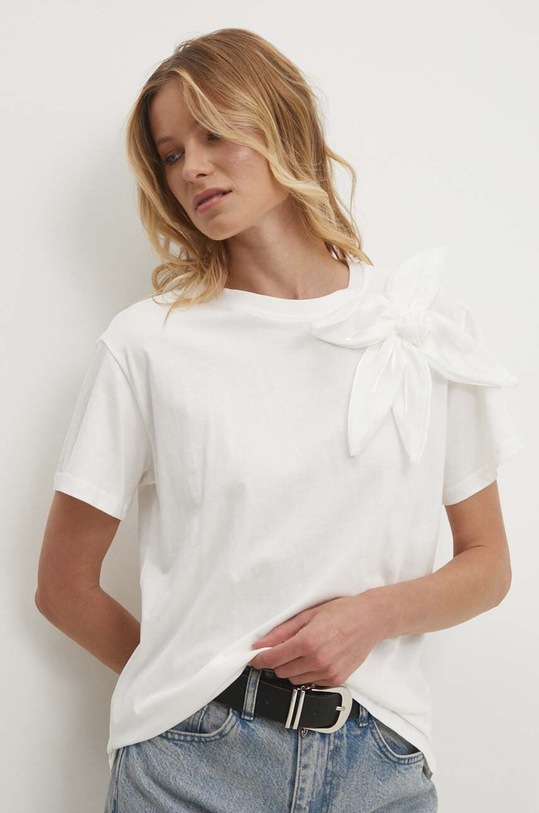 Answear Lab t-shirt aplikacja biały m58361.IKK