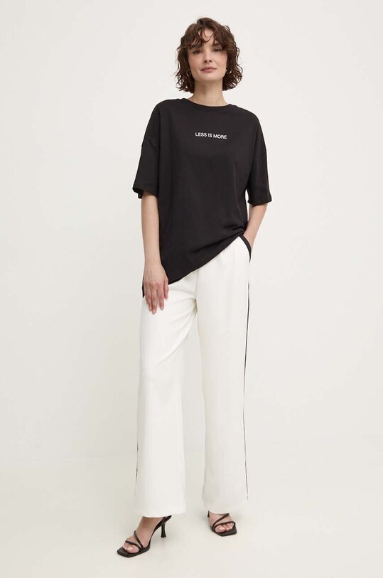 Bavlněné tričko Answear.LAB ha0840.fh černá WZ24