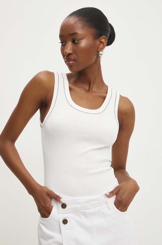 Answear Lab top bawełniany bawełna beżowy SNG3.TKK