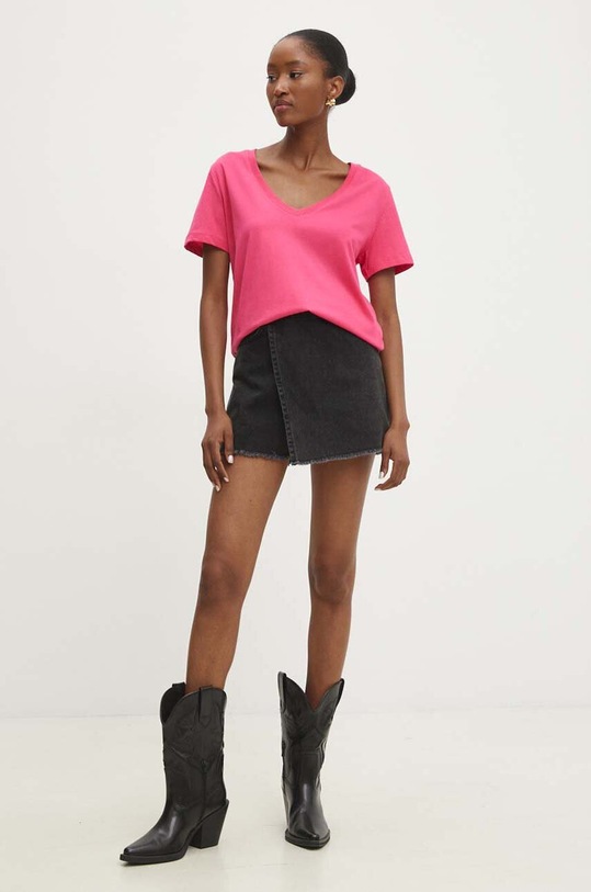 Answear Lab t-shirt bawełniany L5560.HMS różowy WZ24