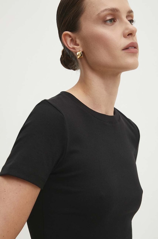 Bavlnené tričko Answear.LAB slim čierna LC240002.HWK