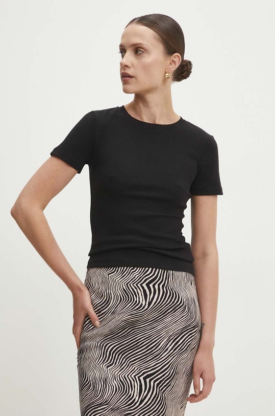 Bavlnené tričko Answear.LAB čierna LC240002.HWK
