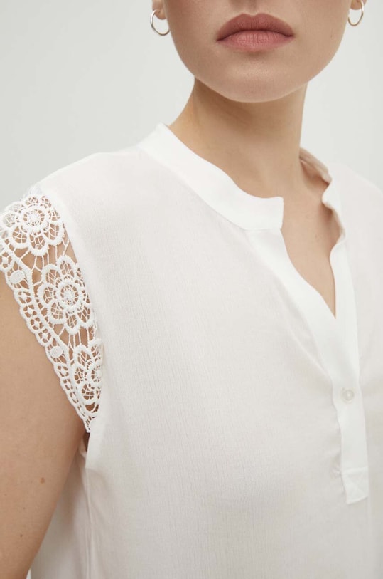 Answear Lab tricou uni alb 25699.TMS
