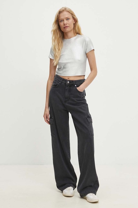 Answear.LAB t-shirt Z8586.hw srebrny WZ24