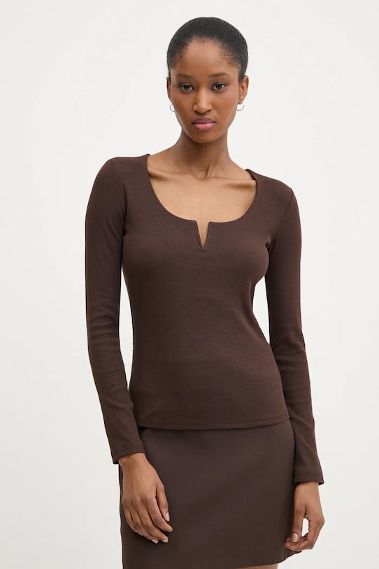 Лонгслив Answear.LAB slim коричневый sng.18.tjs