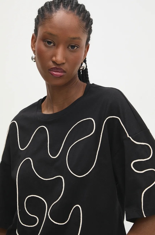 Answear Lab tricou din bumbac negru 20034.TLK