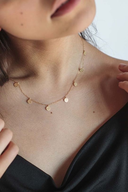 Accesorii Ania Kruk colier din argint placat cu aur Cosmo SYZNS0020Z aur