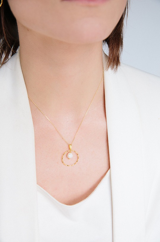 ANIA KRUK naszyjnik ze srebra pokrytego złotem Ariel SAKNS0880Z złoty ZA00