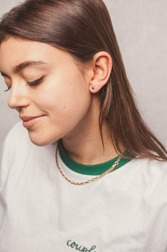 Srebrne naušnice s pozlatom ANIA KRUK Sugar SMVKS1496Z zlatna ZA00