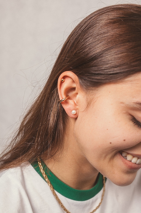 ANIA KRUK kolczyki ze srebra pokrytego złotem Ariel SALKP0020Z złoty ZA00