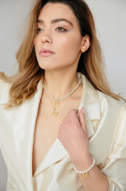 ANIA KRUK naszyjnik ze srebra pokrytego złotem Ariel SAKNS100MZ złoty ZA00