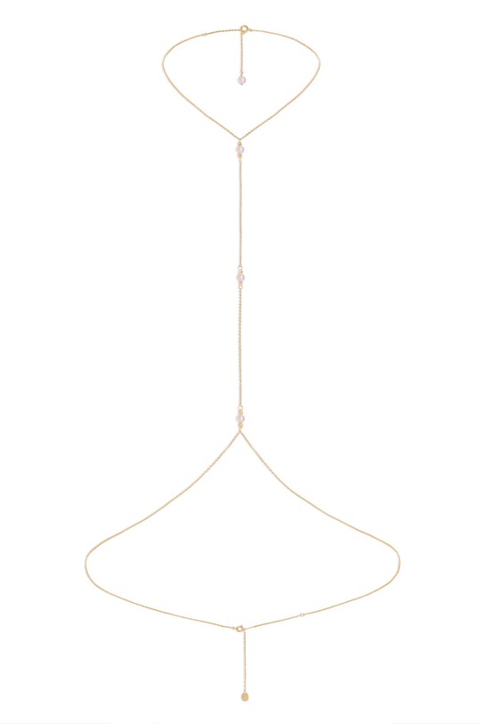 ANIA KRUK body chain pozłacany z chalcedonem Summer Body Chain złoty MTNBN0758Z