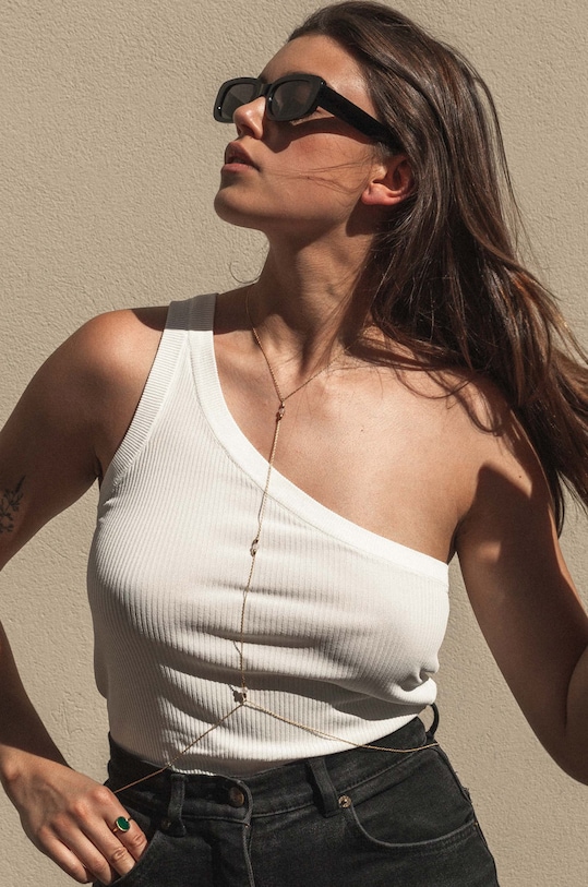 Позолоченная цепочка для тела с халцедоном ANIA KRUK Summer Body Chain MTNBN0758Z золотой ZA00