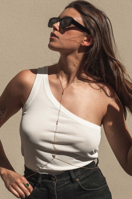 ANIA KRUK body chain pozłacany z chalcedonem Summer Body Chain MTNBN0758Z złoty ZA00