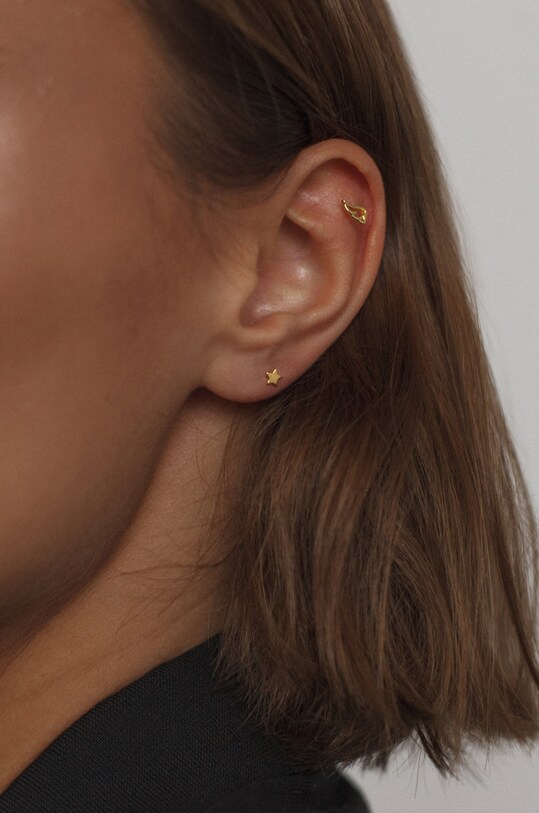Pozlátená strieborná náušnica ANIA KRUK Piercing Rock It SRUKS0440Z zlatá ZA00