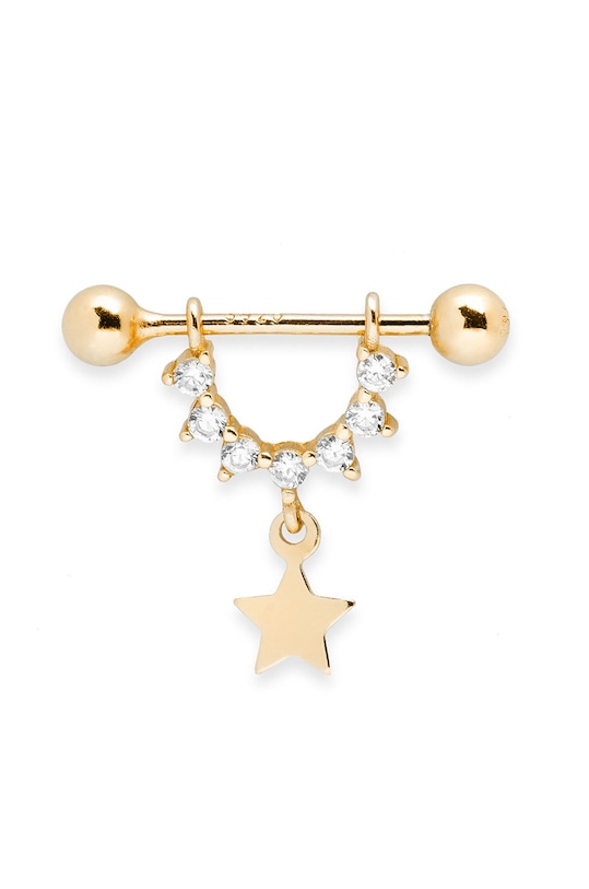 Pozlaćena srebrna naušnica ANIA KRUK pozlata zlatna SRUKS0700Z