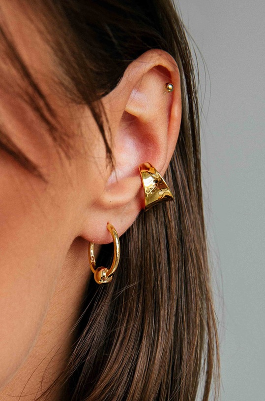 ANIA KRUK kolczyki ze srebra pokrytego złotem Oval STNKS0390Z złoty ZA00